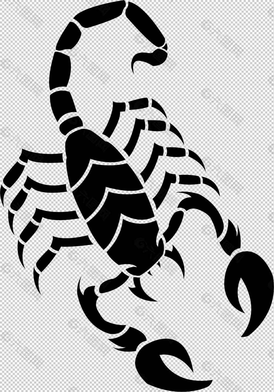 蝎子文身图片免抠png透明图层素材