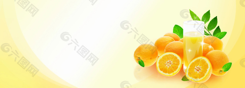 夏季黄色柠檬汁淘宝全屏banner背景