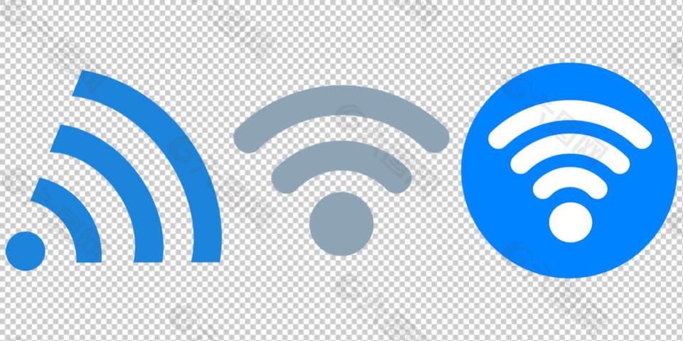 藍色wifi圖標免摳png透明圖層素材