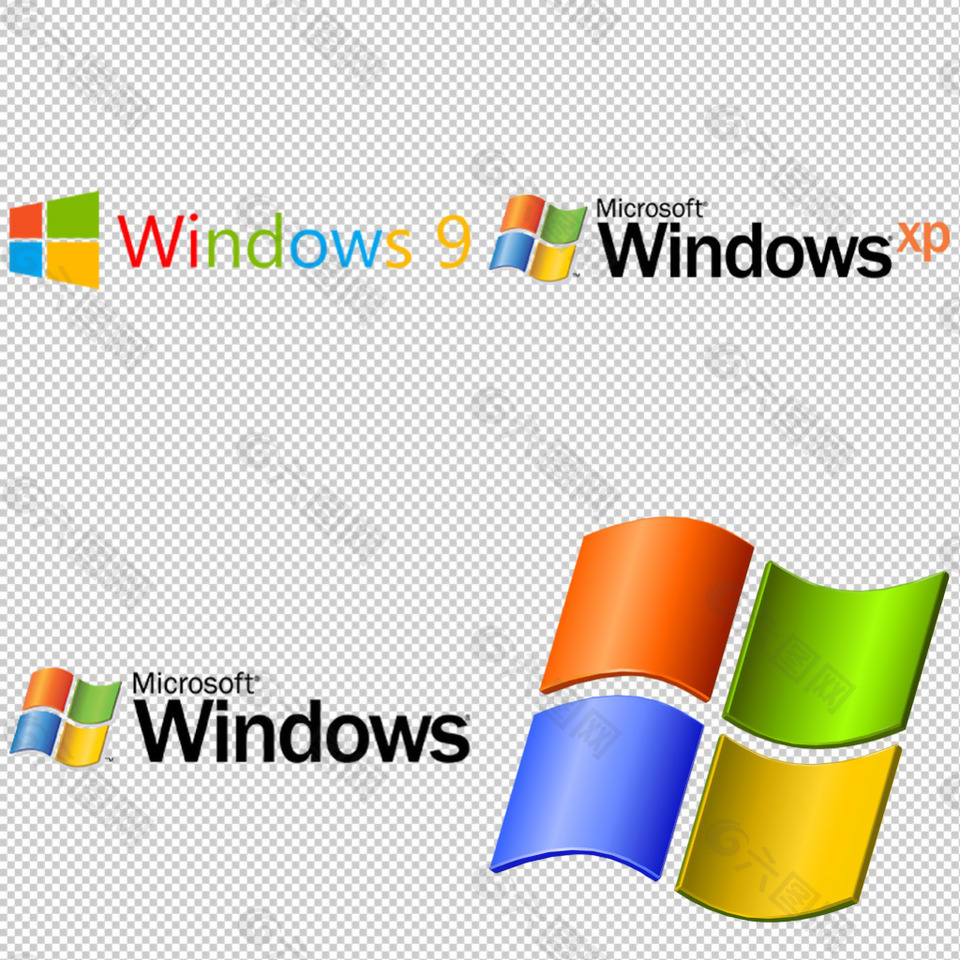 windows操作系统png透明图层素材