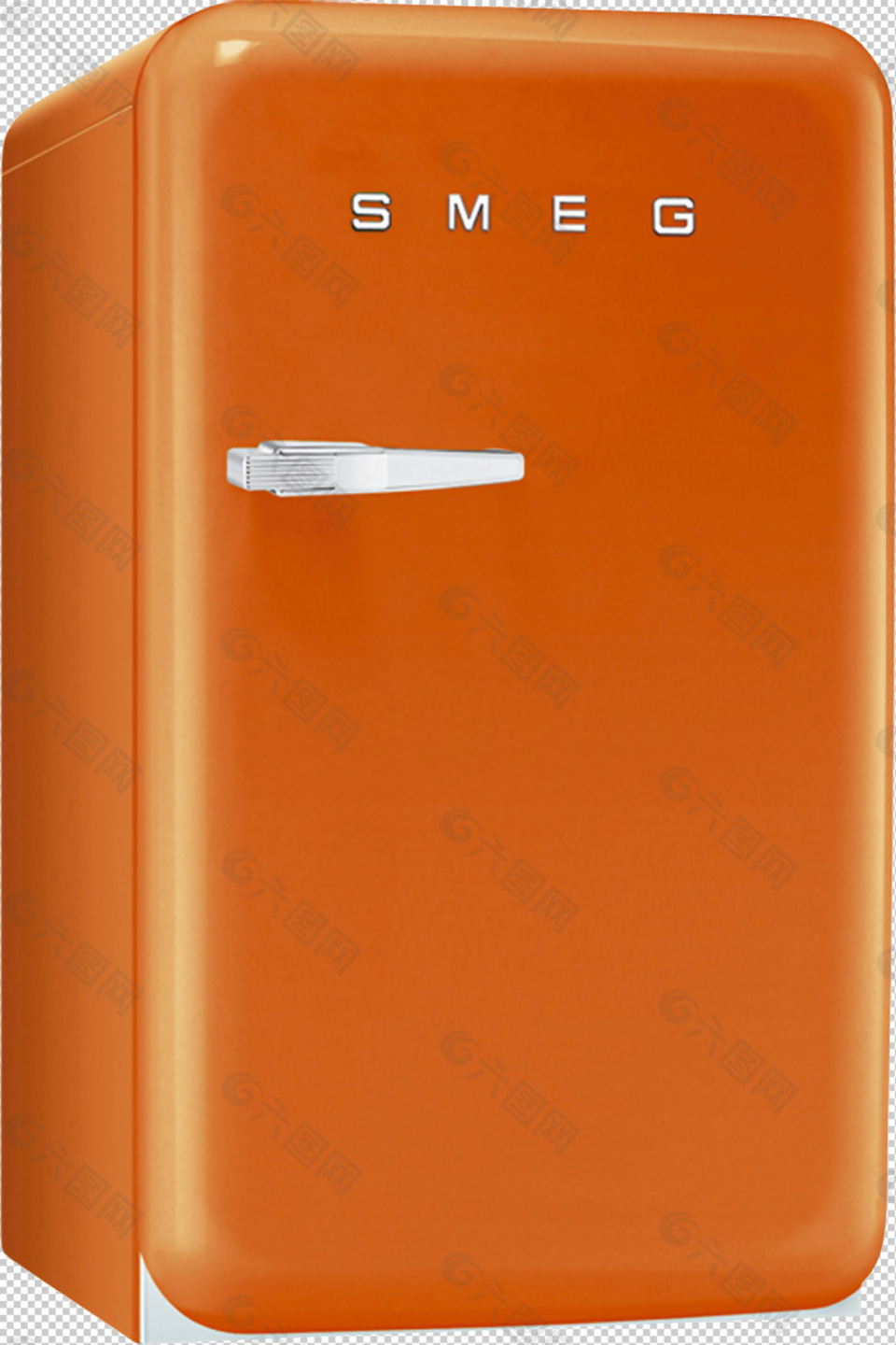 橙色的小冰箱免抠png透明图层素材