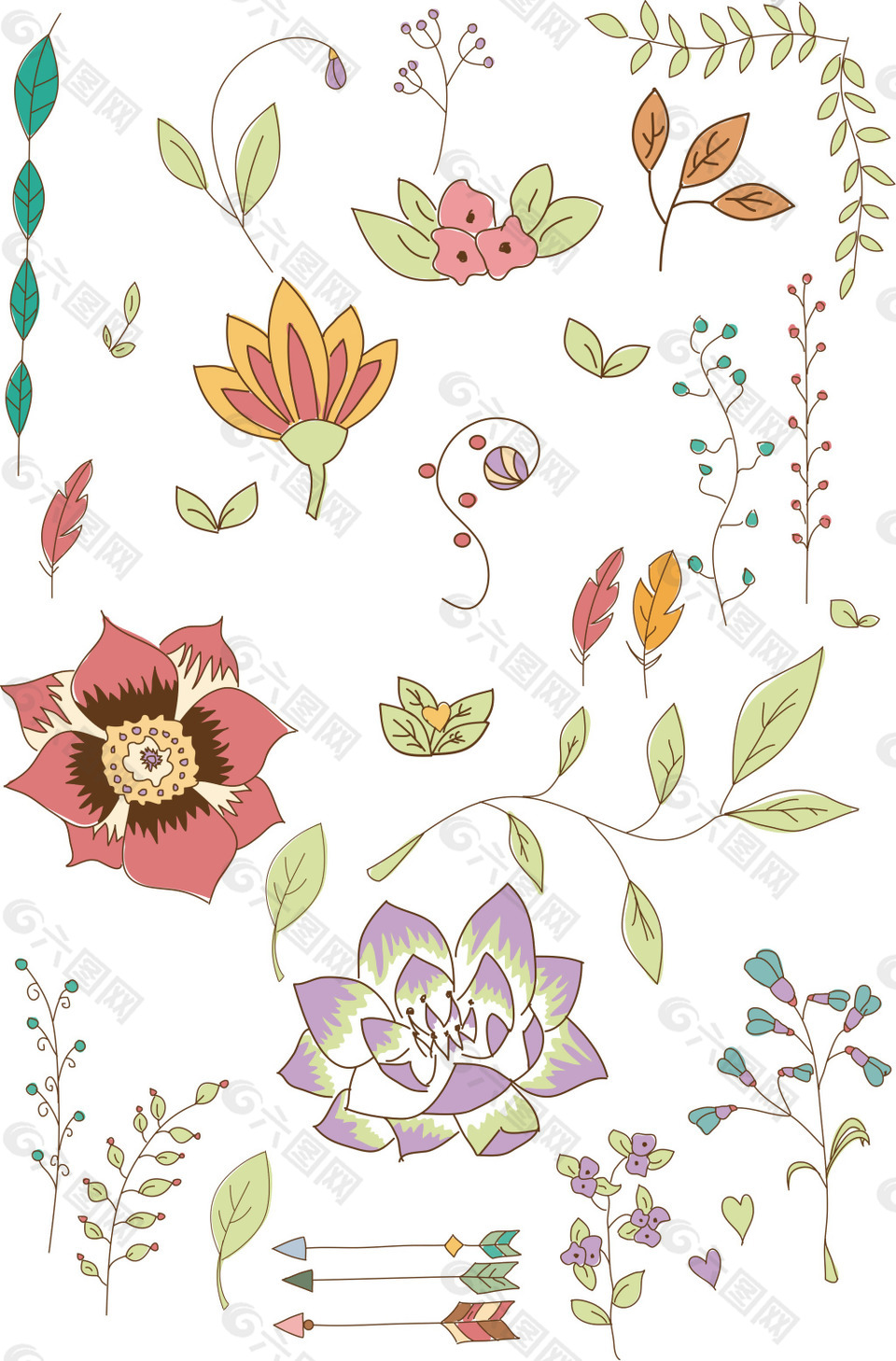 花朵树叶装饰图案