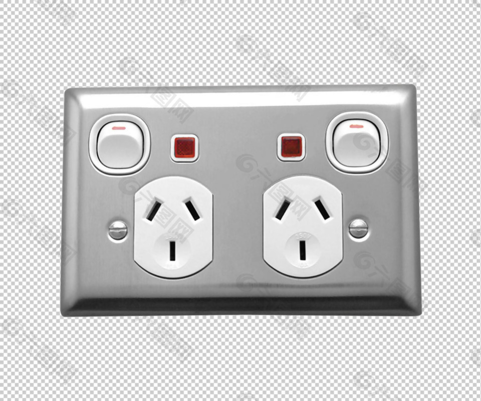 三孔电源插座图片免抠png透明图层素材