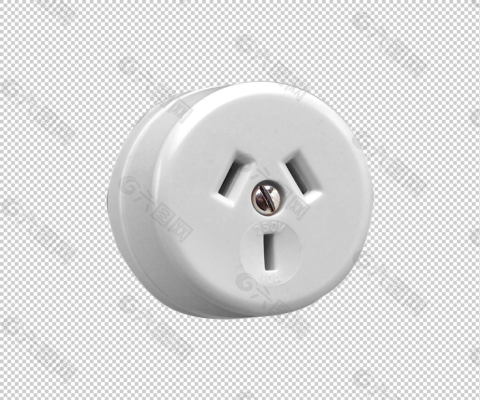三孔电源插座免抠png透明图层素材