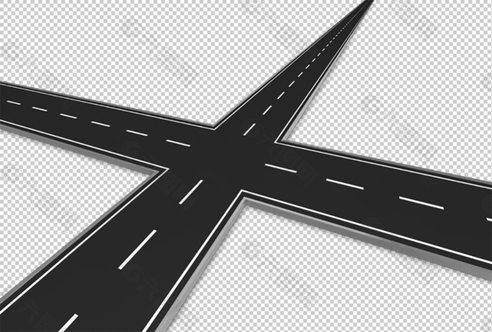 十字高速路免抠png透明图层素材