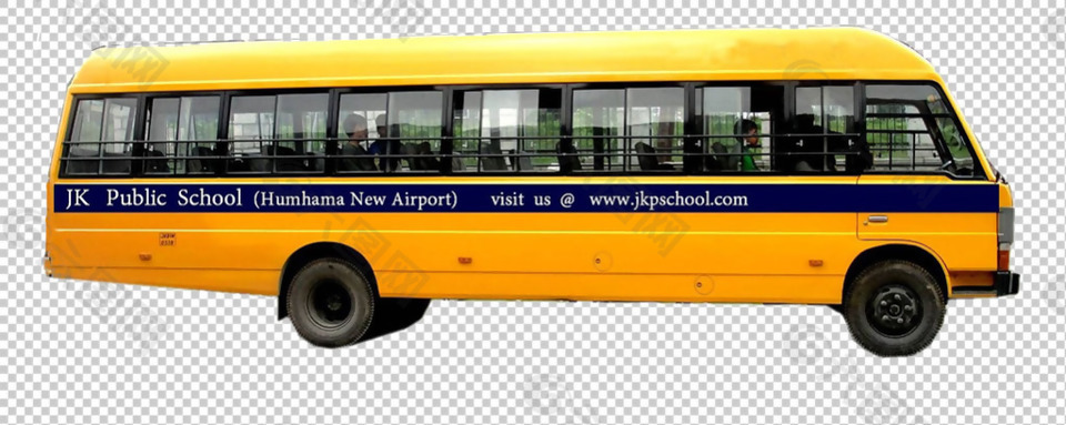 黄色长途公共汽车免抠png透明图层素材