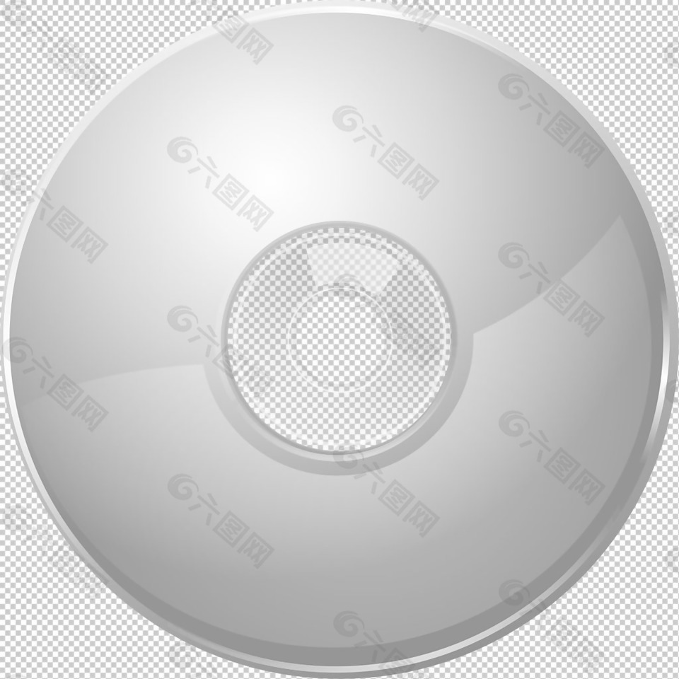 灰色圆形光盘免抠png透明图层素材
