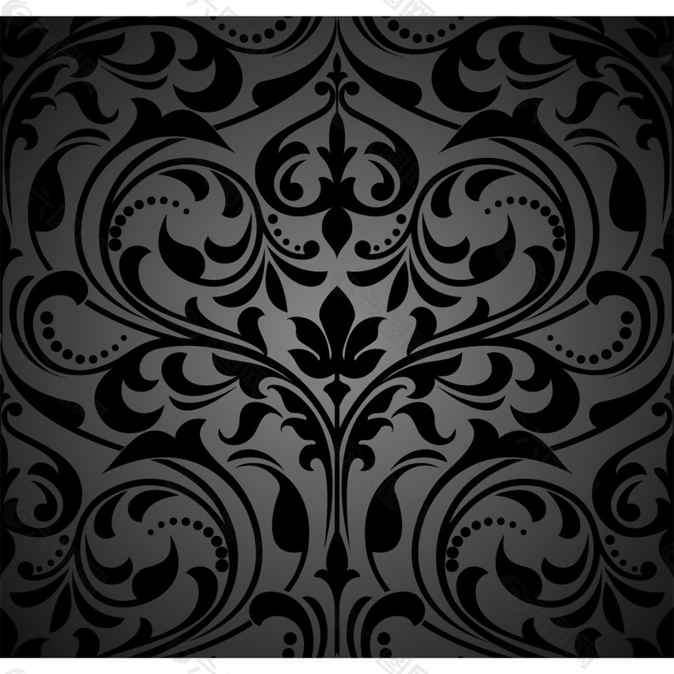 黑色欧式花纹背景矢量素材背景素材免费下载(图片编号:8880621)