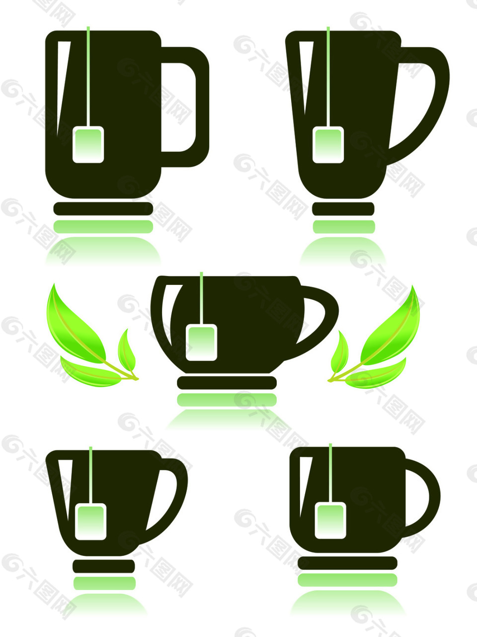 茶饮料标志图标矢量图