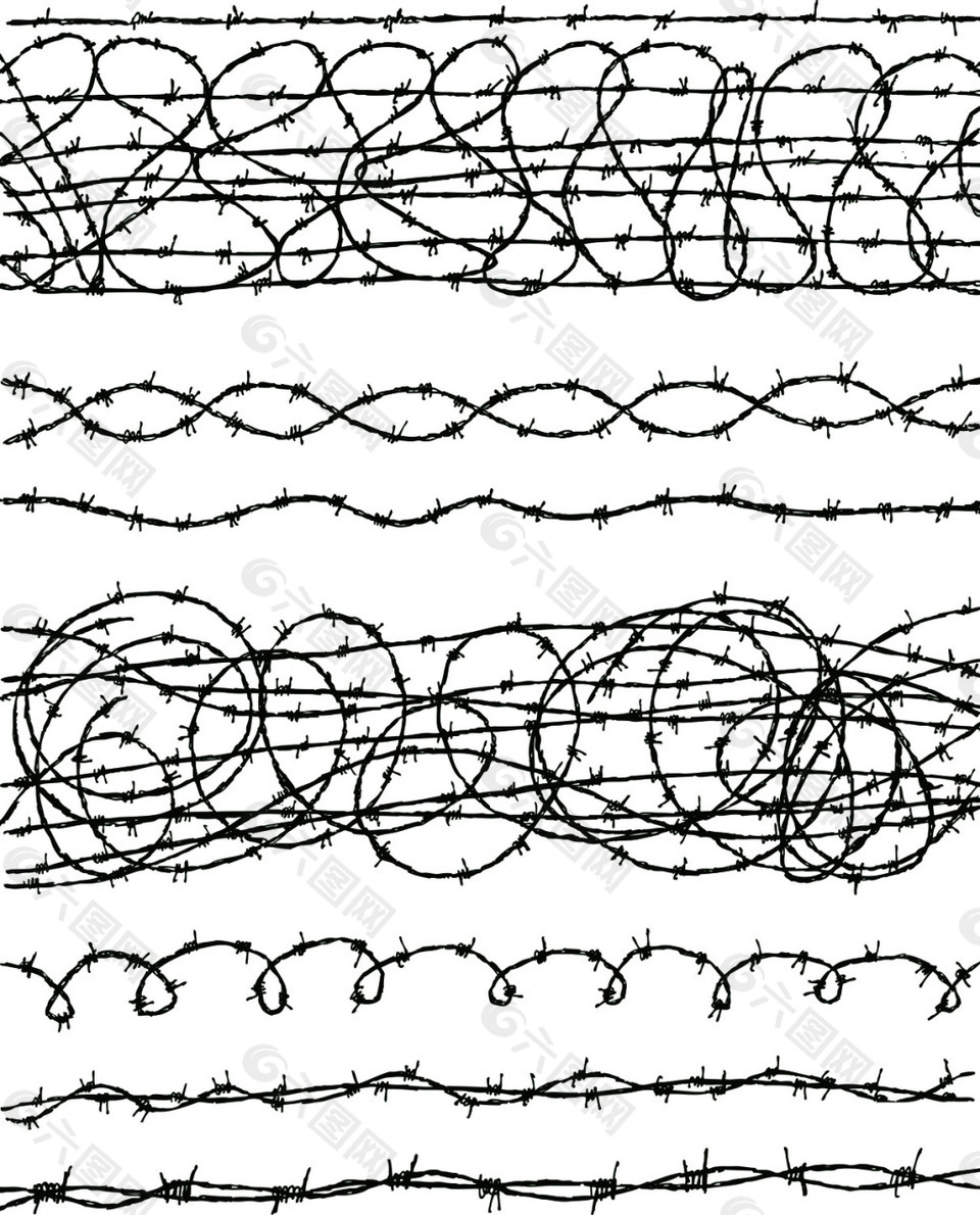 铁丝栅栏矢量素材