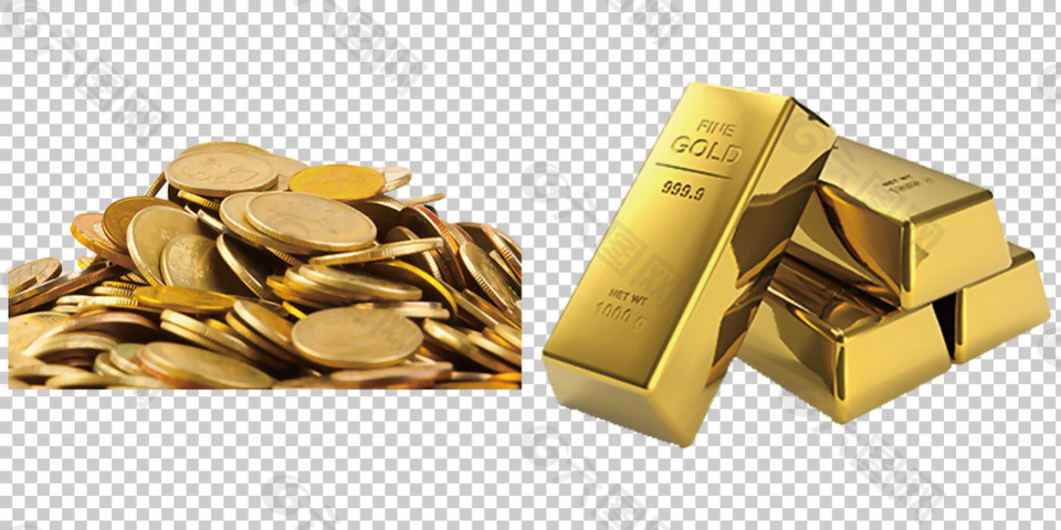 金砖金币免抠png透明图层素材