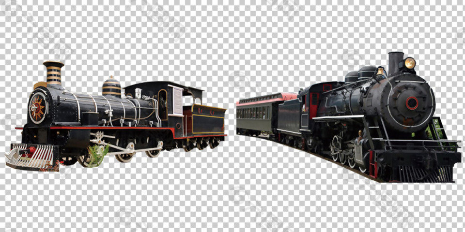 古老蒸汽机车免抠png透明图层素材
