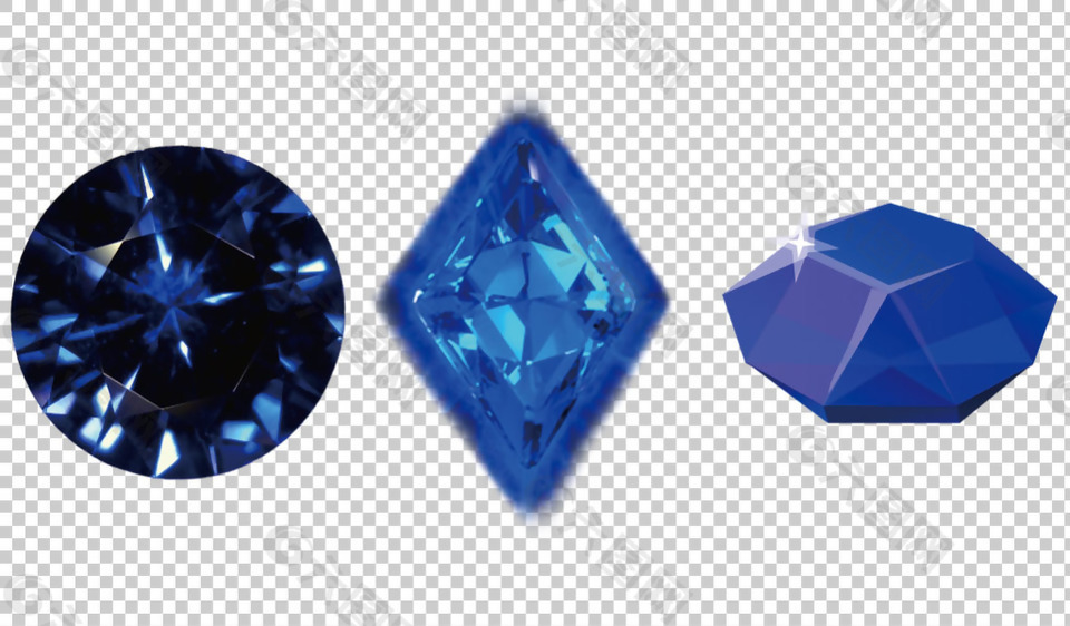 各种形状蓝宝石免抠png透明图层素材
