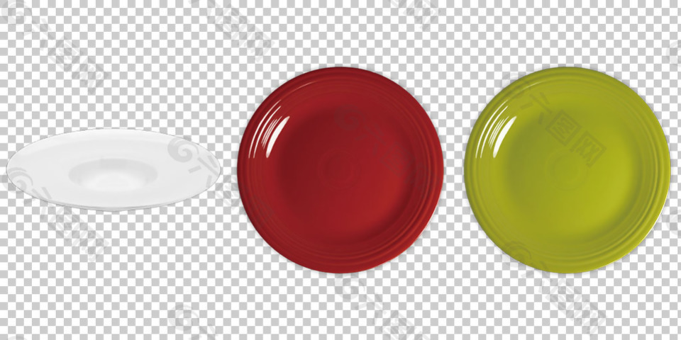 彩色圆形盘子免抠png透明图层素材