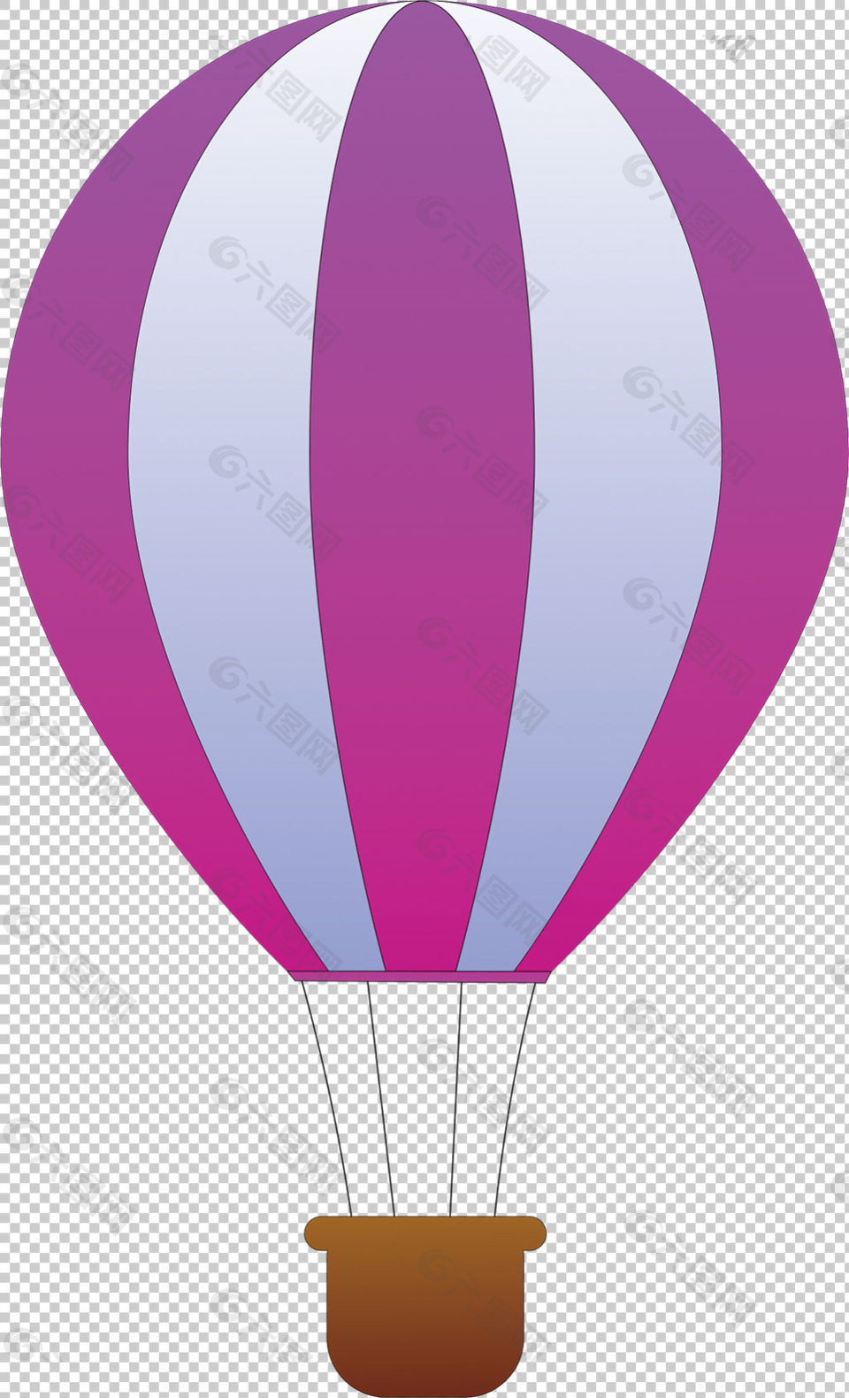 紫色热气球免抠png透明图层素材
