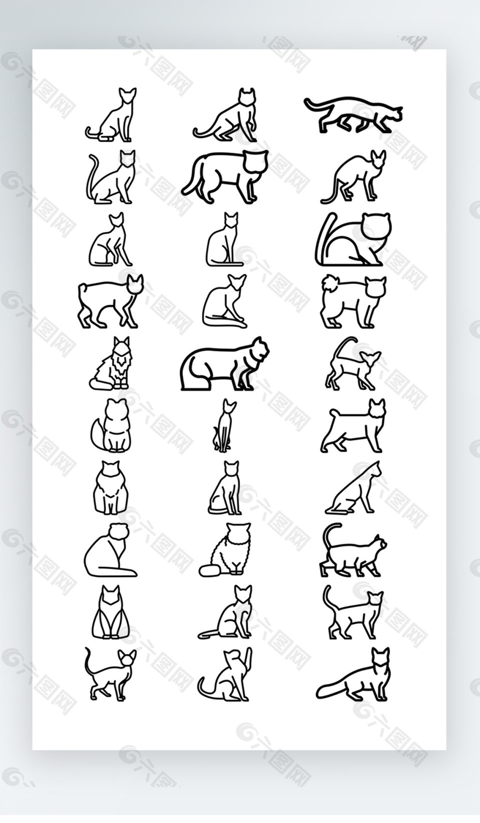 动物图标黑白线稿图标素材icon