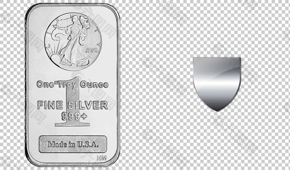 银器银盾免抠png透明图层素材