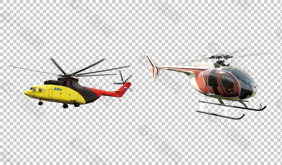 商用直升机免抠png透明图层素材