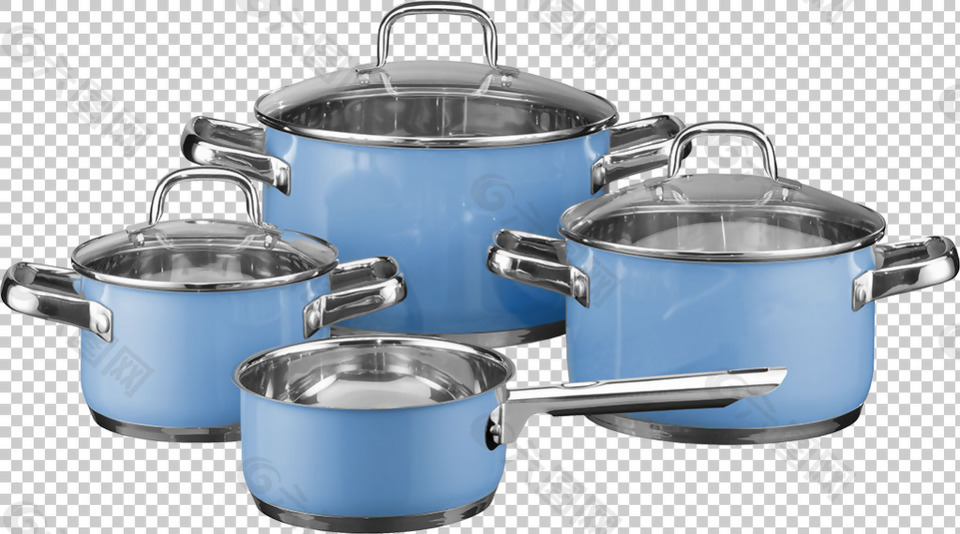 蓝色漂亮煮锅免抠png透明图层素材