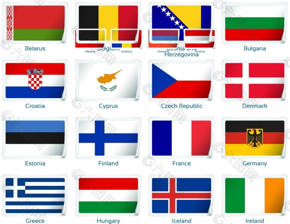 各种形状的世界国旗矢量合集设计元素素材免费下载(图片编号:8884045)