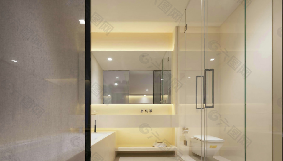 大理石简洁明亮浴室装修效果图