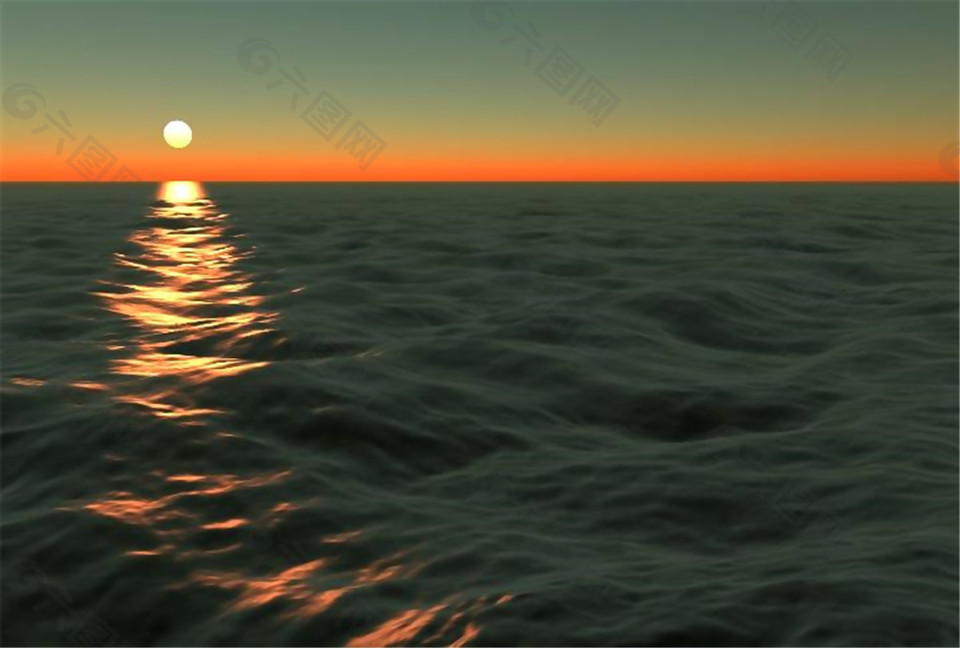 高水位日落动态风景特效