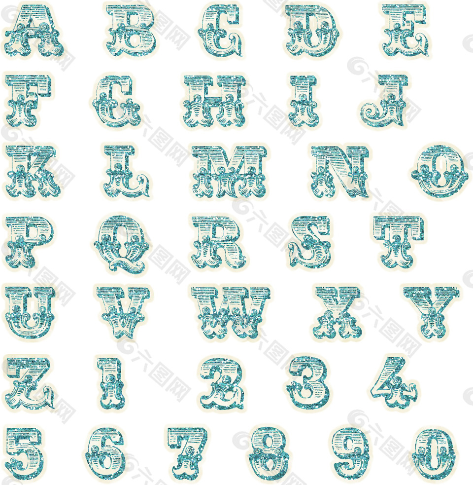 英文字母艺术字图案