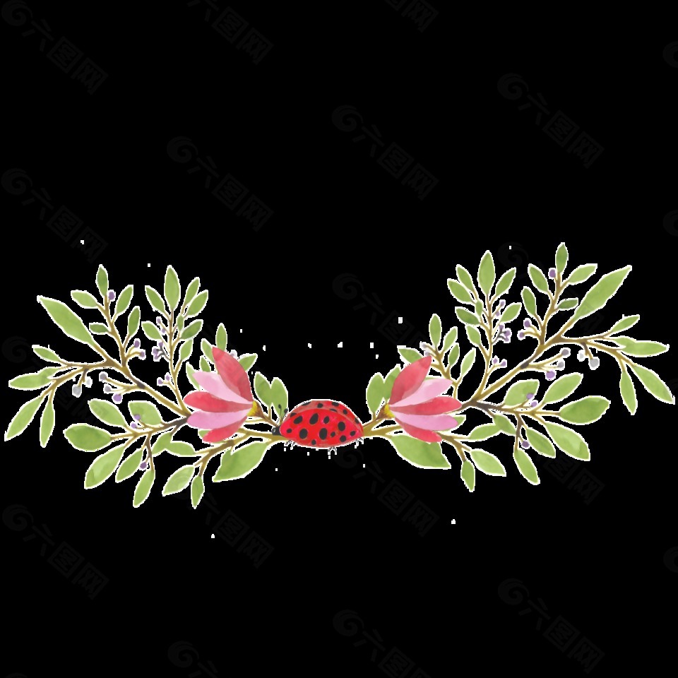 简约浪漫装饰手绘花朵免扣