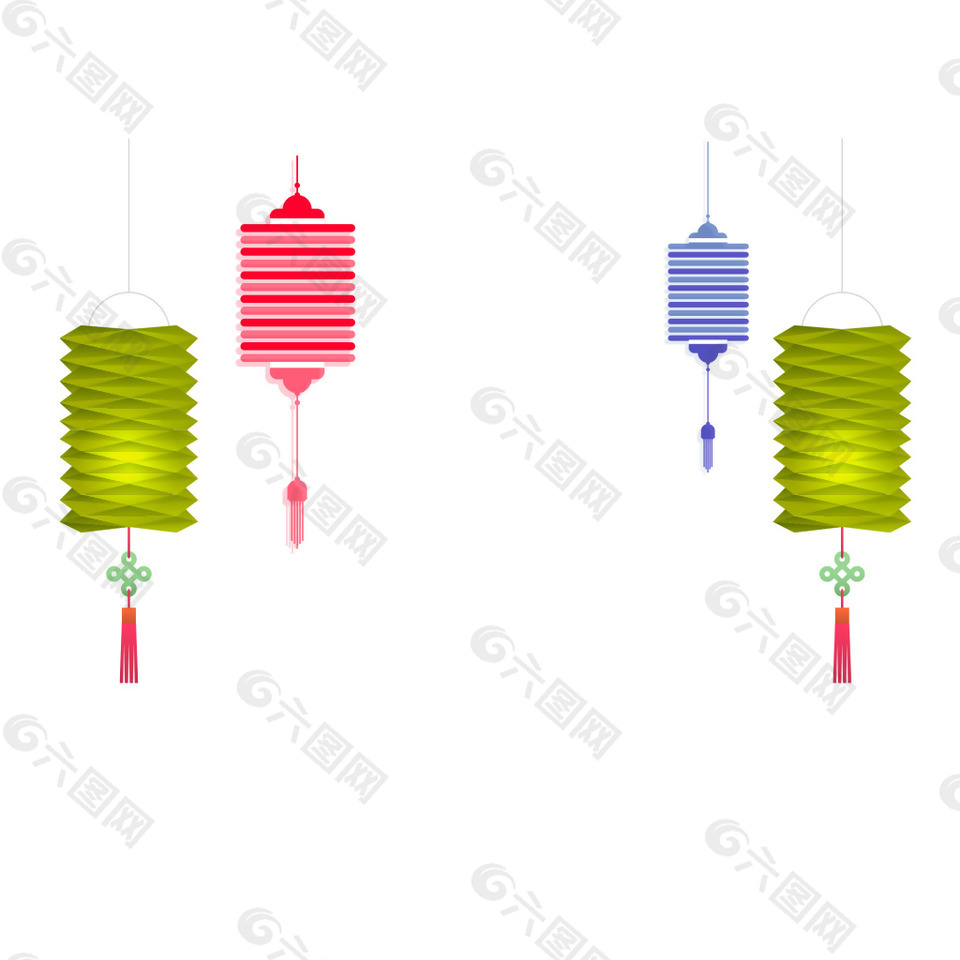 彩色灯笼波纹垂挂
