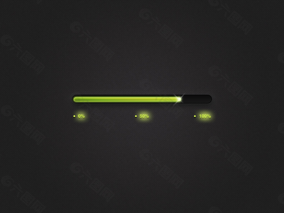 绿色发光进度条滑块设计