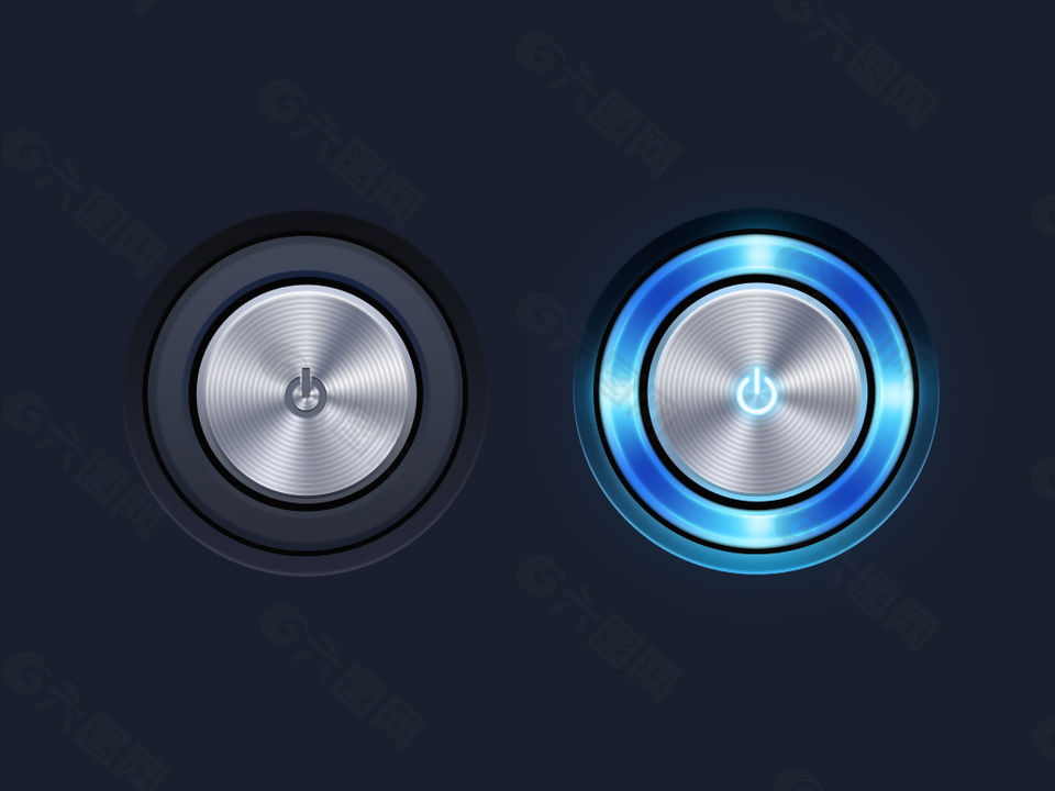 金属质感开关关闭按钮设计