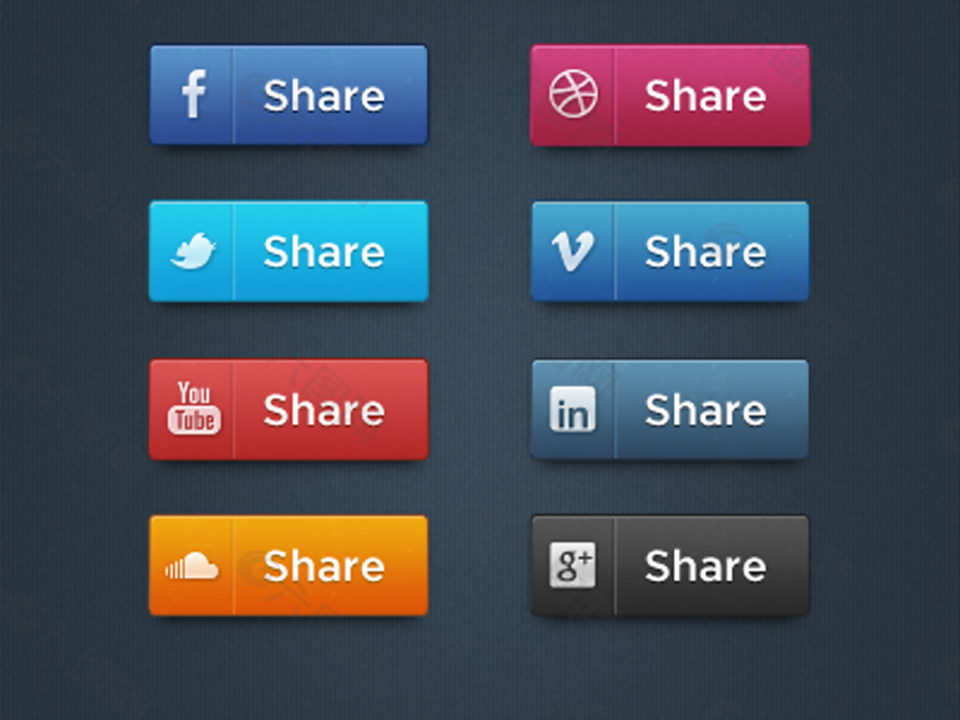 社会化媒体icon图标按钮设计