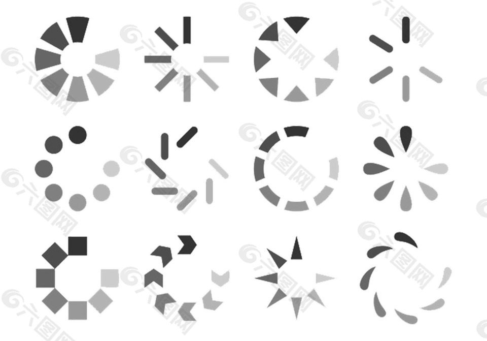 黑白加载中几何图案