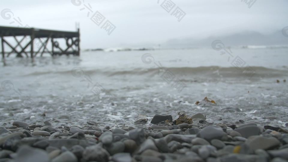 海滩卵石慢动作1
