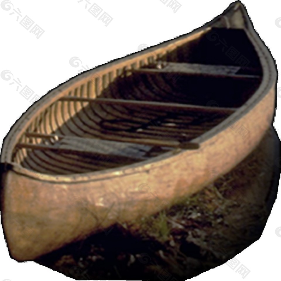 古典木船模型图案元素