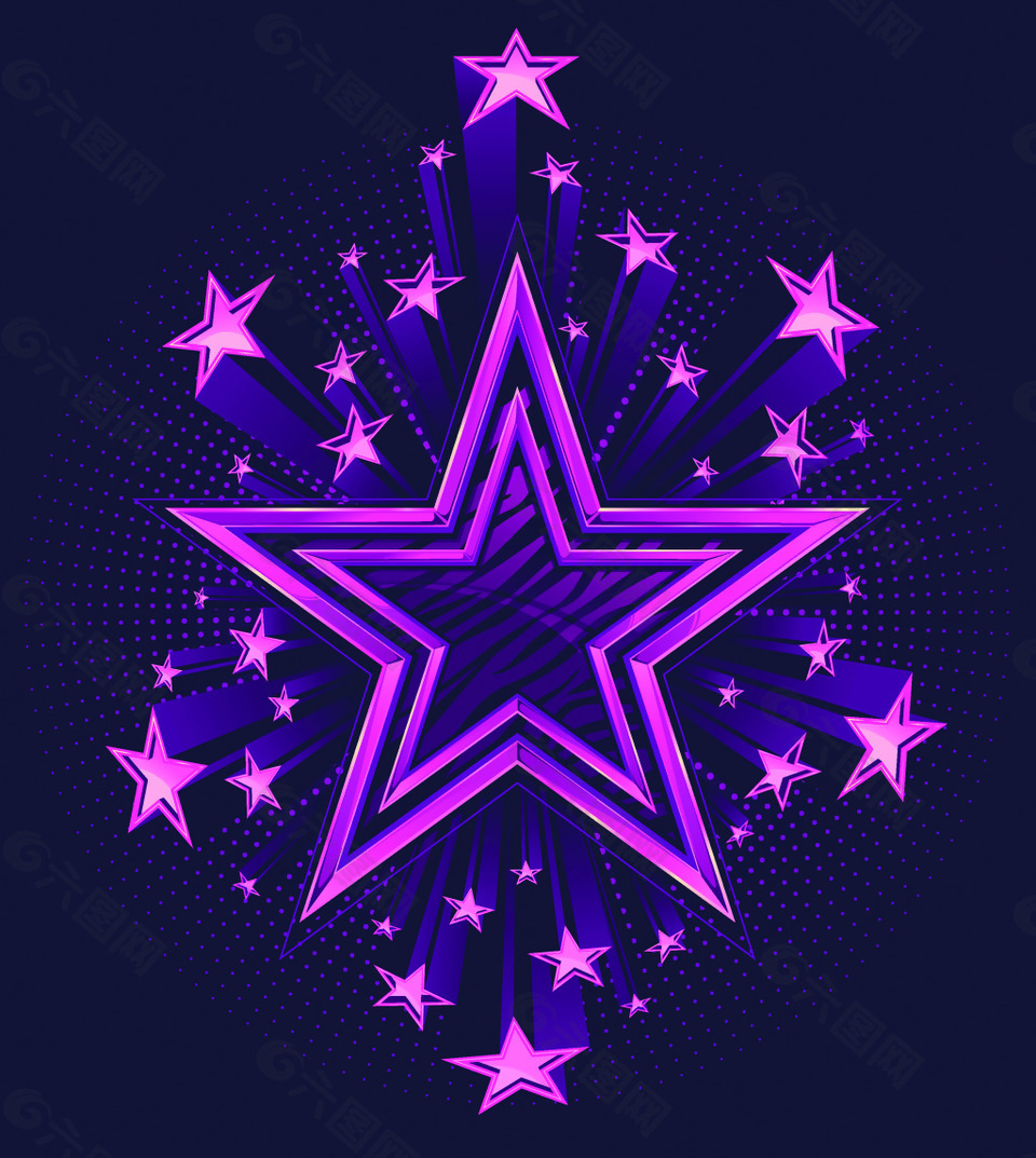 紫色创意五角星背景矢量素材背景素材免费下载 图片编号 六图网