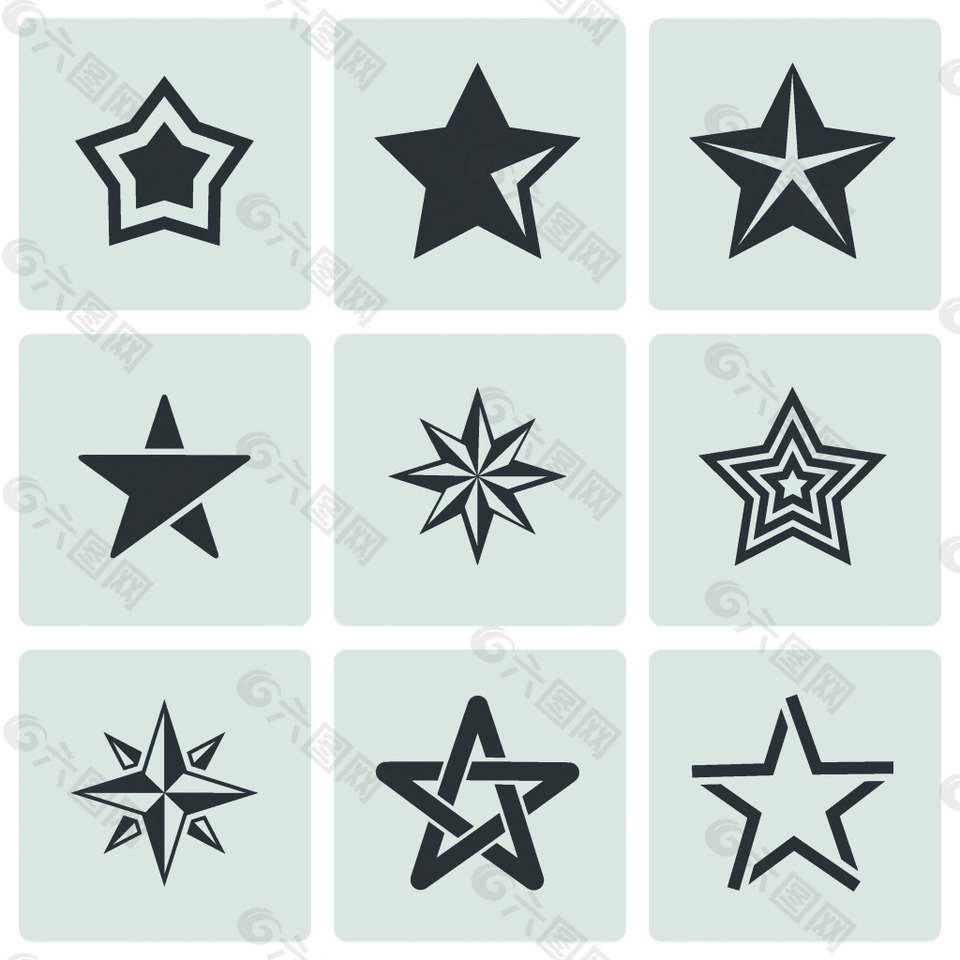 各类五角星背景矢量素材设计元素素材免费下载 图片编号 六图网