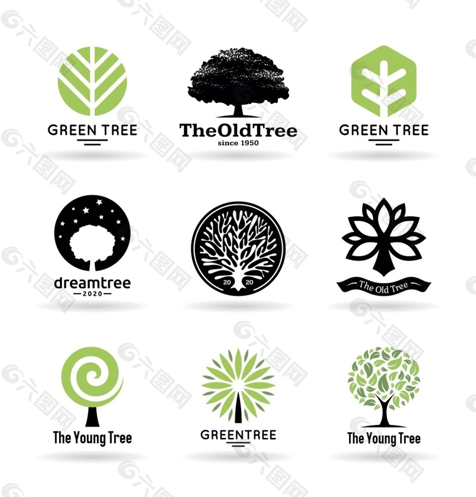 创意环保树木图标装饰素材