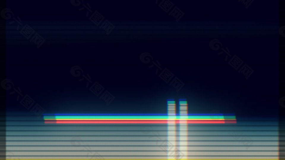 彩色线条不良扭曲干扰信号特效视频素材