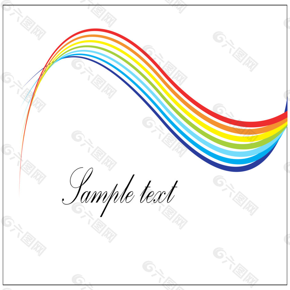 彩虹线条曲线矢量素材