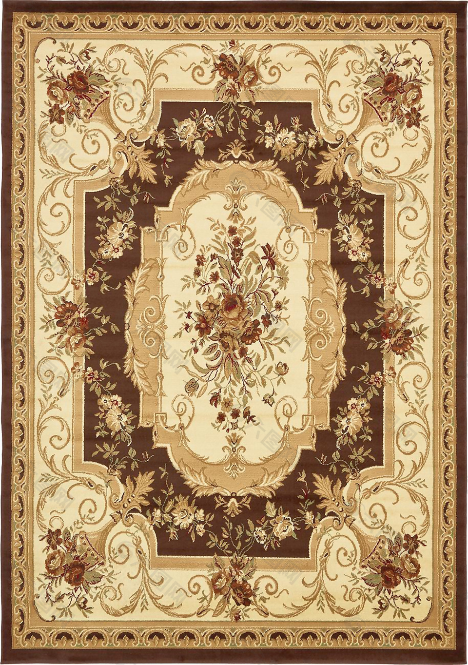 咖啡色经典地毯花边