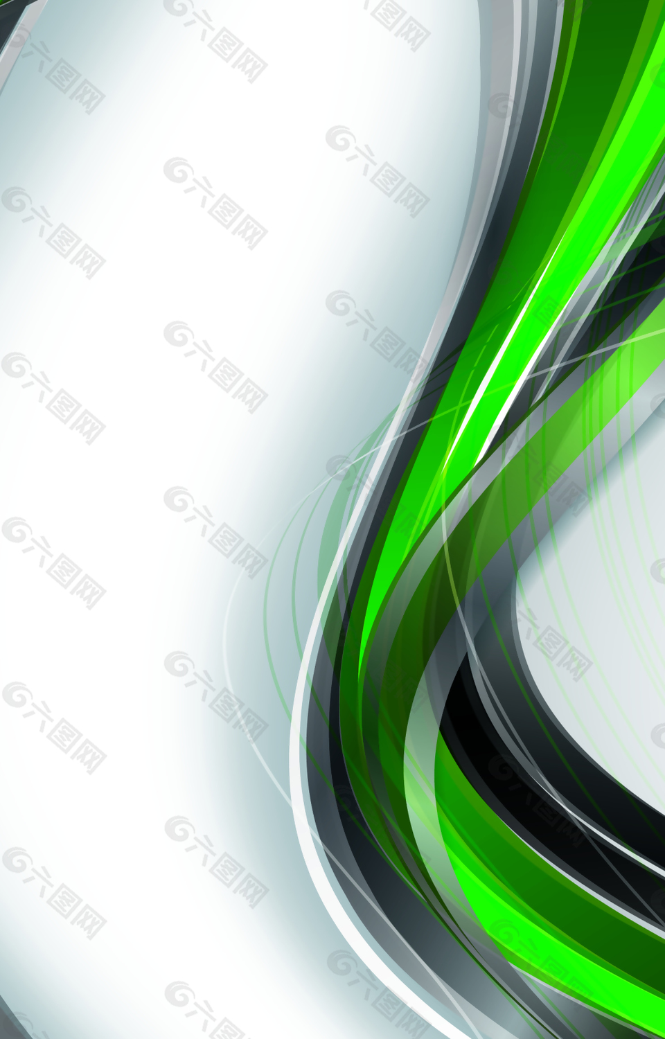 绿色弯曲的飘带背景素材