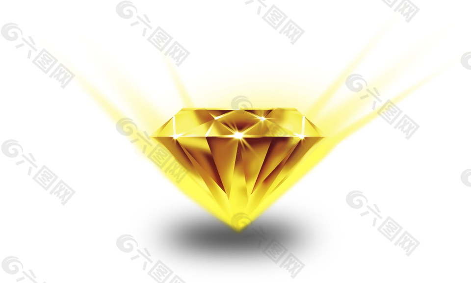 手绘黄色钻石元素