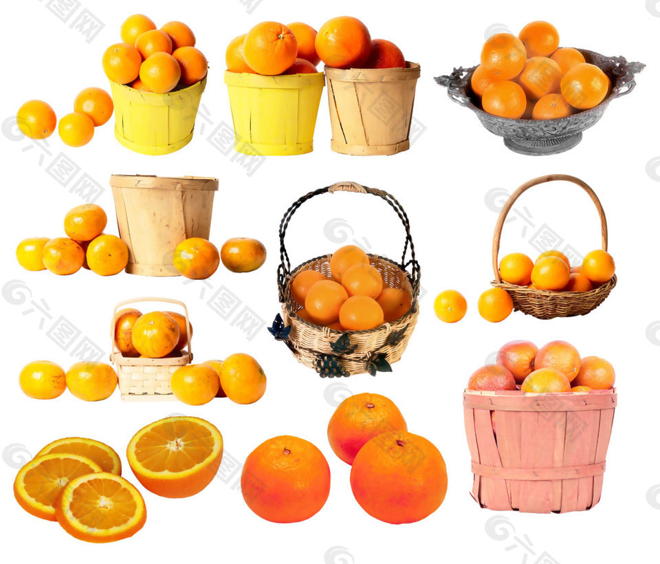 手绘水果鲜橙元素