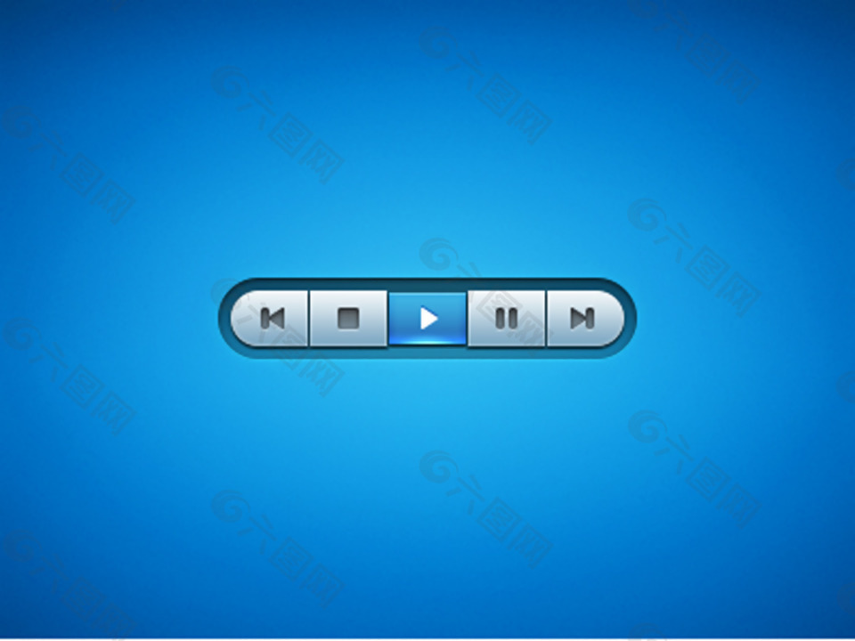 蓝色视频音乐播放按钮图标