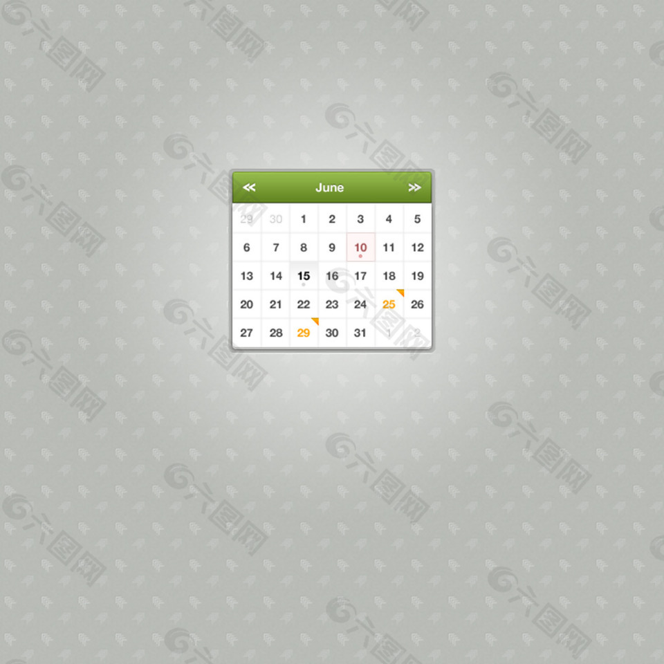 绿色的网页日历挂件图标设计