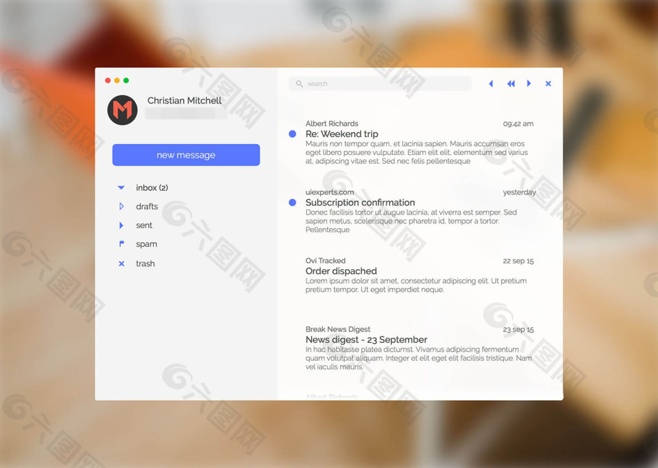 苹果电脑最小的邮件客户端sketch素材