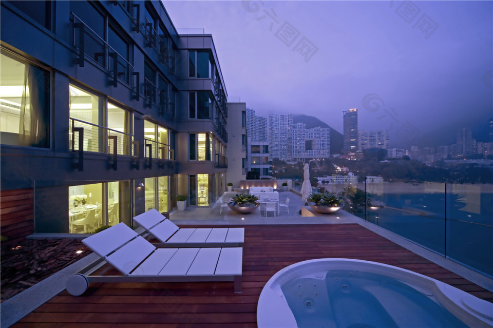 别墅欧式度假中心游泳池装修效果图