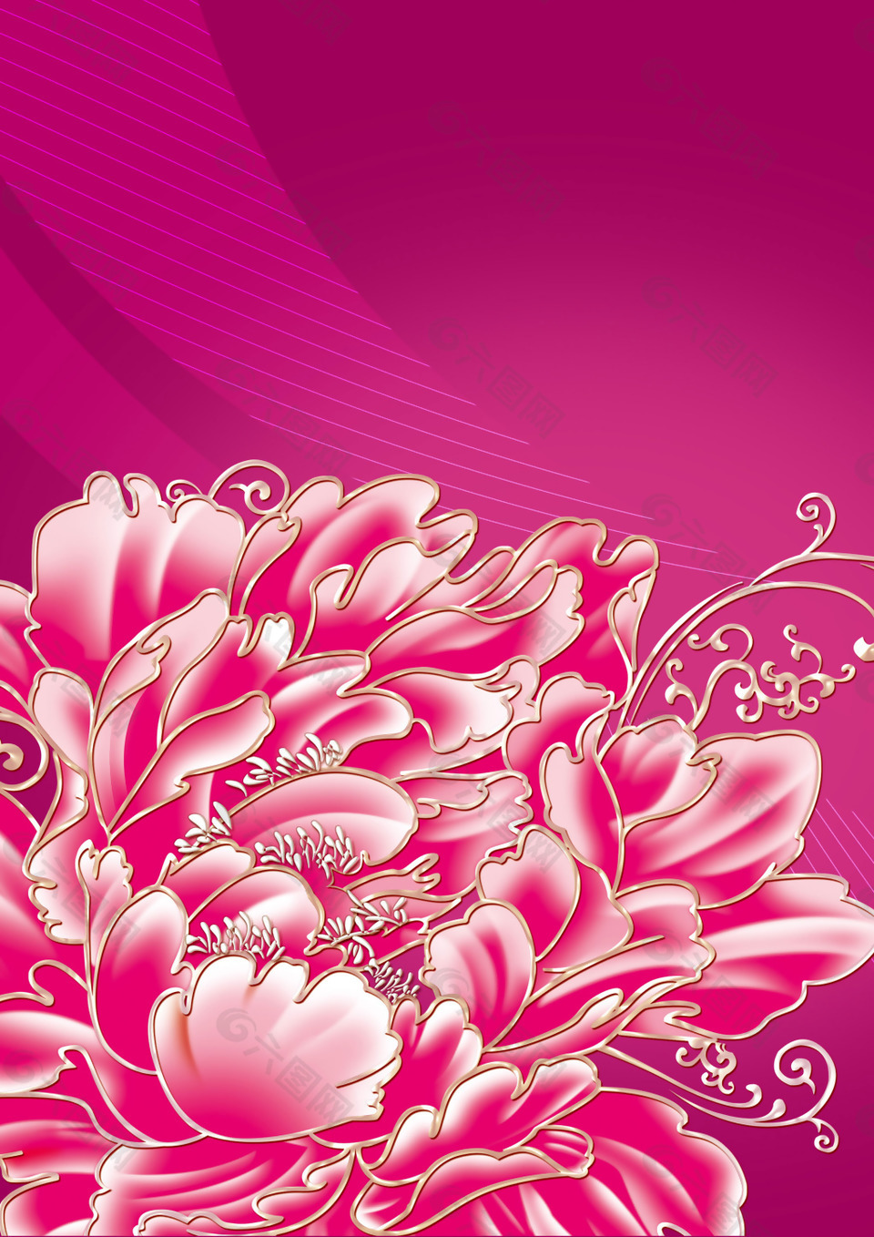 粉色高清牡丹花女人节背景