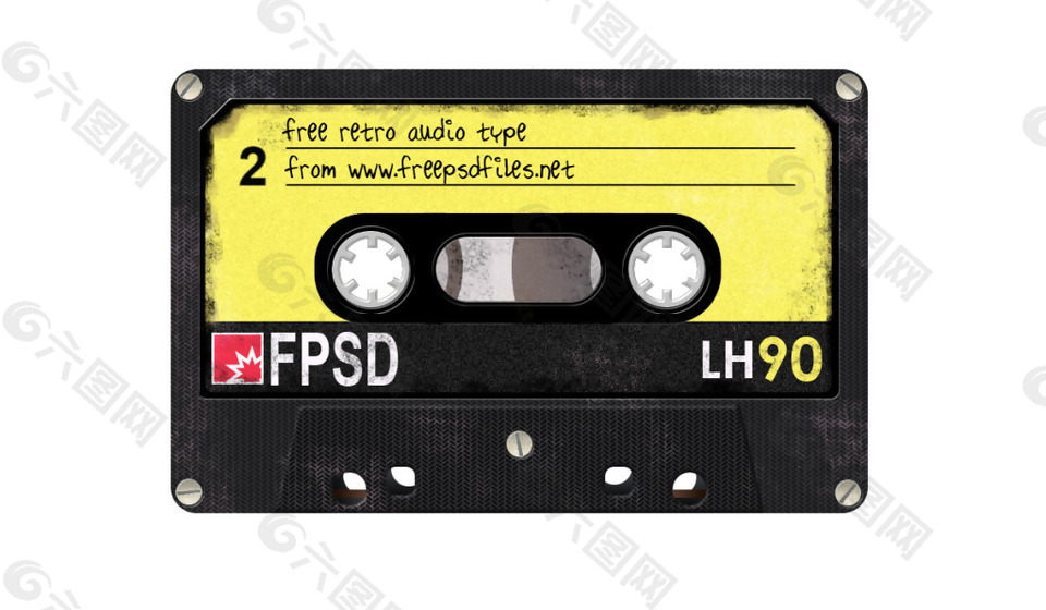 黄色的录音机磁带图标设计